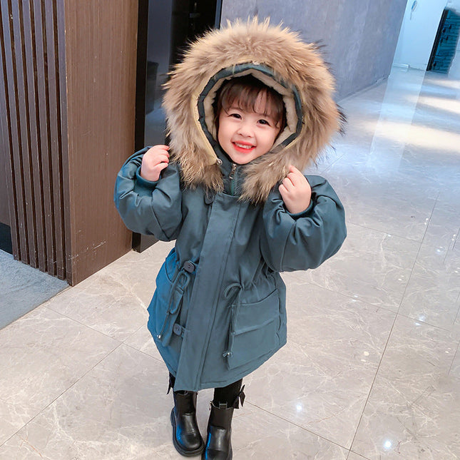 New Style Western-Style Children's Mid-Length Parker Cotton Jacket