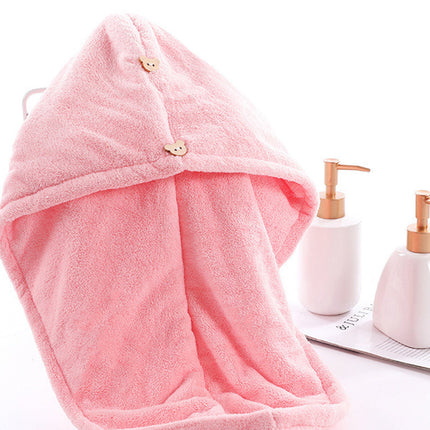 Cartoon Absorbent Thick Coral Fleece Dry Hair Towel