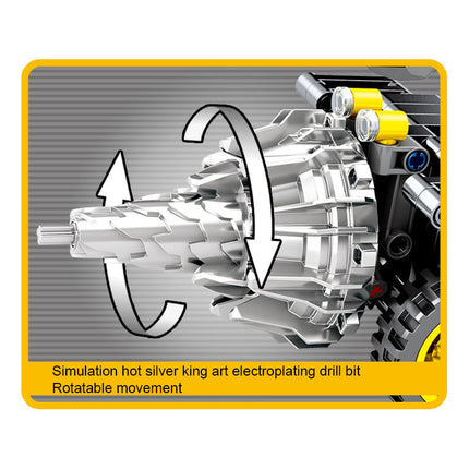 Senbao Technology Series Road Roller Drill Bit Machine Engineering Vehicle Intelligence Assembled Children's Building Block Toys