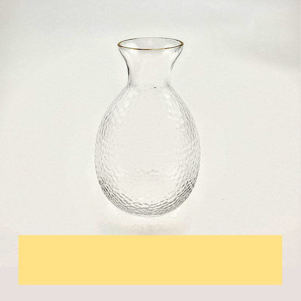 NEW Japanese Sake Pot Golden four Cups Edge Glass Set