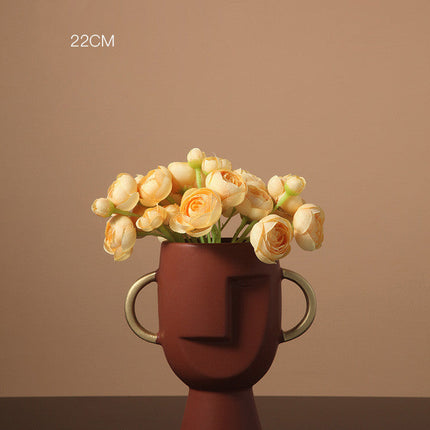 Ceramic Vase Decoration Living Room Flower Arrangement Art Face Decoration
