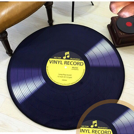 Round Retro Disc Dining Table Rug