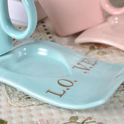 Creative Love Heart Shaped Peach Heart Shaped Mug, Ceramic Mug, Coffee Cup