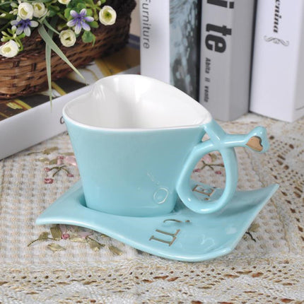 Creative Love Heart Shaped Peach Heart Shaped Mug, Ceramic Mug, Coffee Cup