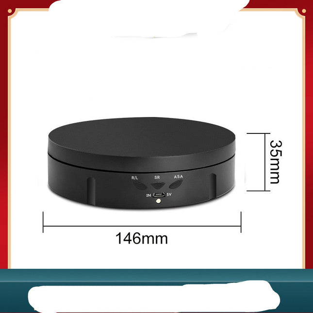 Cross-Border New 146MM Electric Display Stand With 3 Speed And Angle Adjustment, Intelligent Charging Rotating Table, Photography Rotating Disk