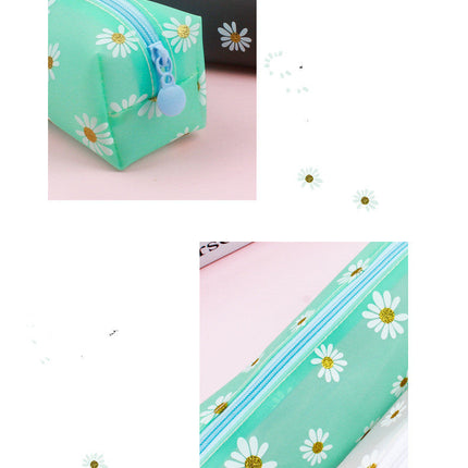 Transparent Tpv Girl Cosmetics Daisy Storage Bag Student Pencil Case