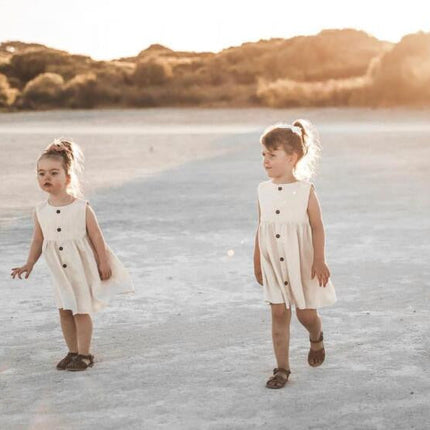 European and American Summer New Products For Girls Cotton and Linen Sleeveless Wild British Princess A-line Dress