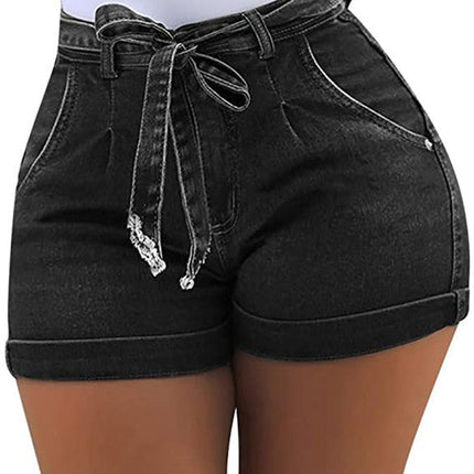Women's Plus Size Net Red Ripped Denim Shorts