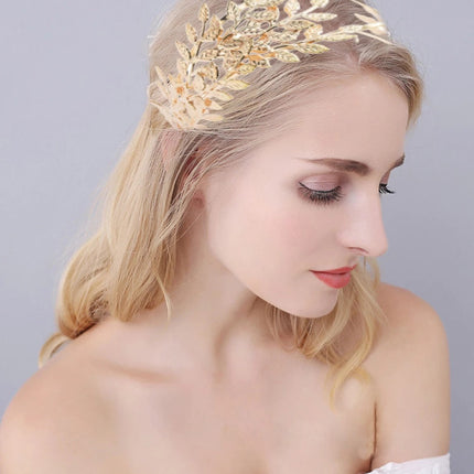European And American New Product Fashion Leaf Headband Alloy Double Leaf Headdress