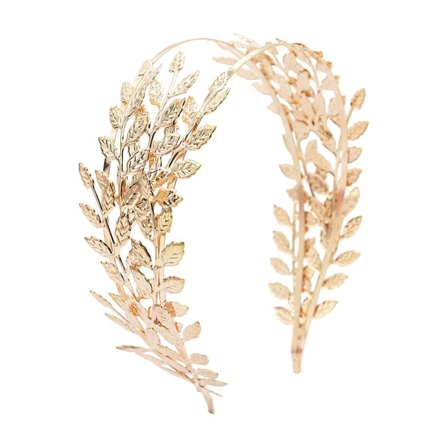 European And American New Product Fashion Leaf Headband Alloy Double Leaf Headdress