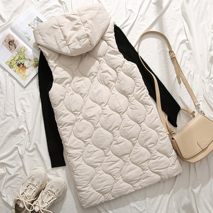 Hooded Plus Size Cotton Vest Womens Sleeveless Vest