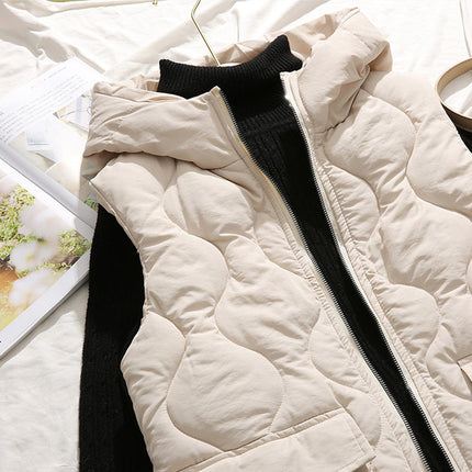 Hooded Plus Size Cotton Vest Womens Sleeveless Vest