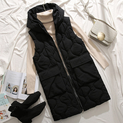 Hooded Plus Size Cotton Vest Womens Sleeveless Vest