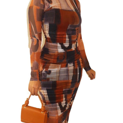 Printed Bag Hip Skirt Plus Size Dress