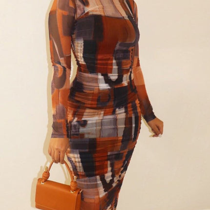 Printed Bag Hip Skirt Plus Size Dress