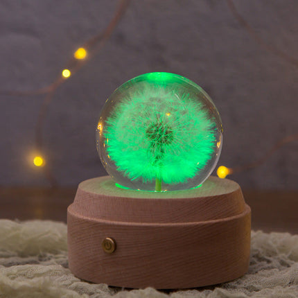 Give Girls A Gift Dandelion Crystal Ball Music Box Music Box Wooden Music Box Dandelion Music Box Birthday