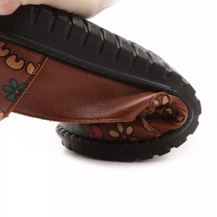 Ethnic Style Mother Shoes Autumn Women Soft-Soled Lazy Shoes Comfortable Women's Shoes Middle-Aged And Elderly Flat Shoes