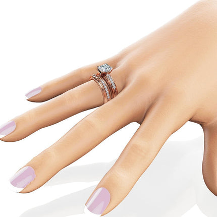 Rose Gold Retro Inlaid Zircon