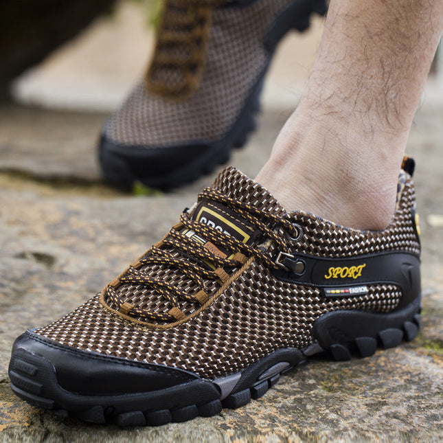 Breathable Outdoor Sports Men's Shoes Korean Version Of The Trend Of Casual Mesh Hiking Shoes Men's Large Size Shoes