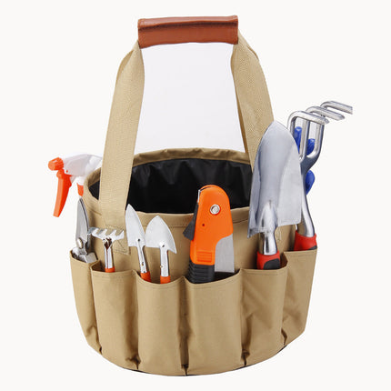 Mini Bonsai Tools Gardening Hand Tools Kit with Tote Bag Elbow Branch Nail Rake Spade Spraying Pot for Gardeners
