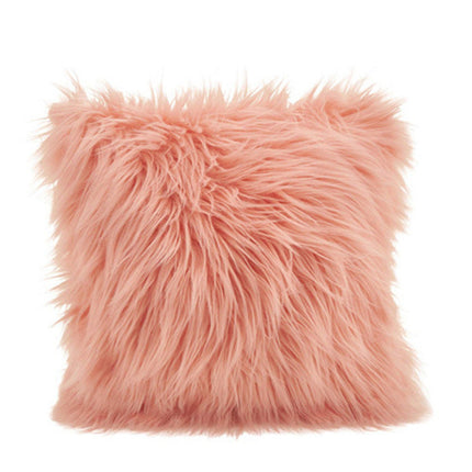 Simple Style Net Red Beach Imitation Wool Pillowcase Plush Gradient Hug Pillowcase Cushion Cover Wholesale