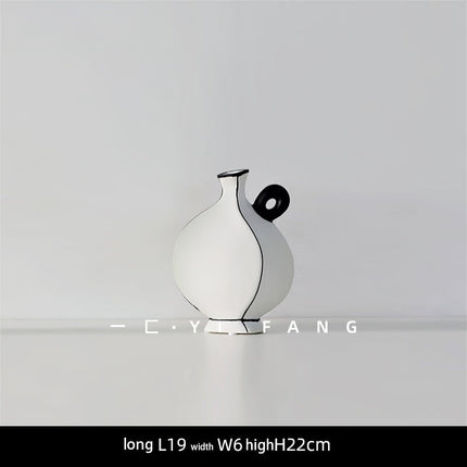 Ins Modern Handmade Ceramic Flower Vase Decoration Hotel Club B&B Soft Decoration Nordic Soft Decoration
