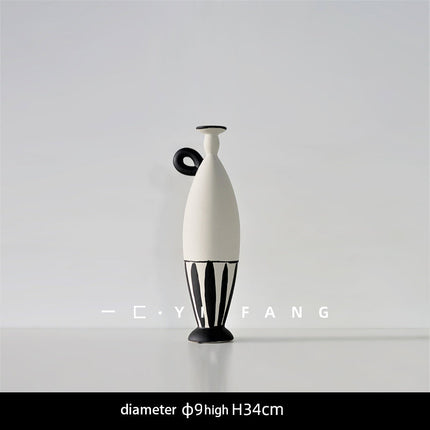 Ins Modern Handmade Ceramic Flower Vase Decoration Hotel Club B&B Soft Decoration Nordic Soft Decoration