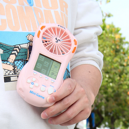 Handheld 2 in 1 Fan Game Console With 23 Games Console Stress Relief Toy