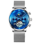Silver shell blue surface