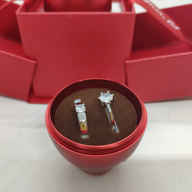 Metal Lifting Rose Jewelry Gift Box Valentine's Day Aluminum Alloy Ring Necklace Net Red Gift Jewelry Box