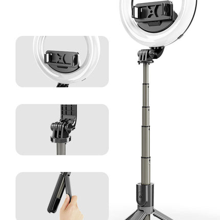 Compatible with Apple, Integrated Headlight, Bluetooth Tripod, Rechargeable Light, Selfie Stick Set, Live Light
