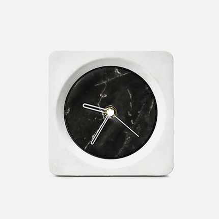 Cement Marble Table Clock