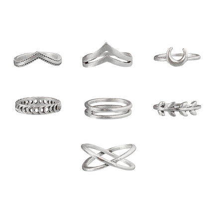 Personalized Moon Cross Simple Ring
