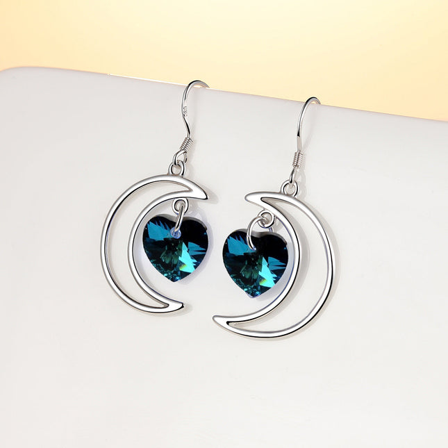 HuiSept Silver Earrings 925 Jewelry Heart-shape