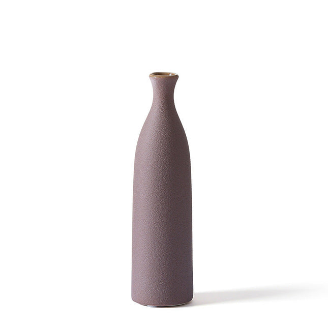 Home Furnishing Small Mouth Ceramic Vase Decorations Restaurant Showroom Desktop Soft Decorations