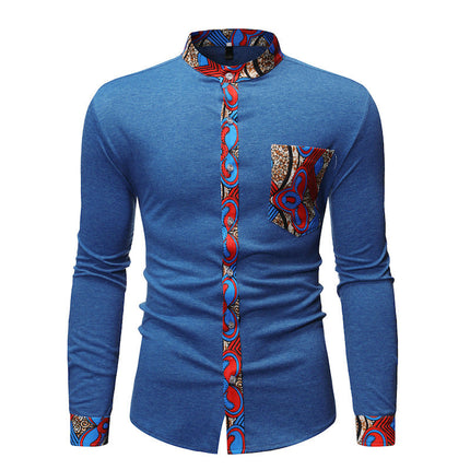 Cross Border Fashion Men''s Shirt New Men''s African