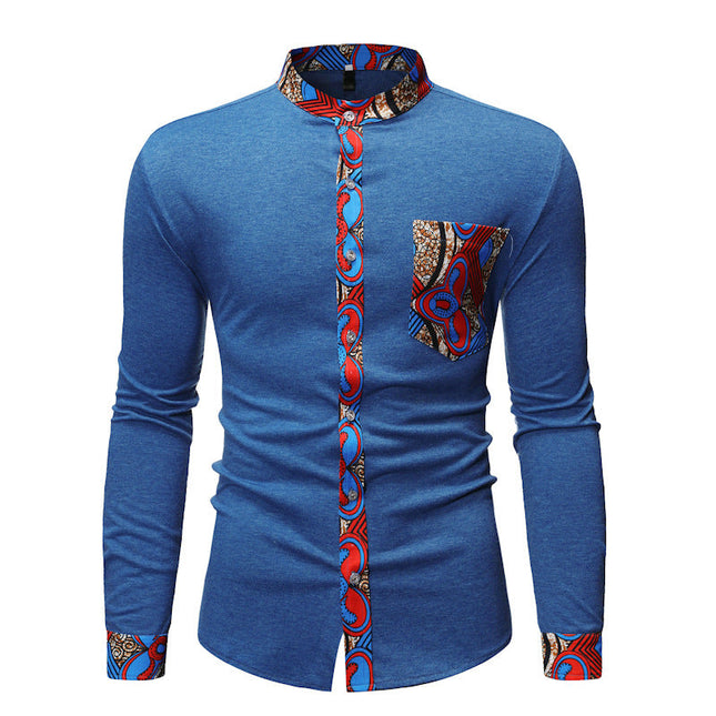 Cross Border Fashion Men''s Shirt New Men''s African