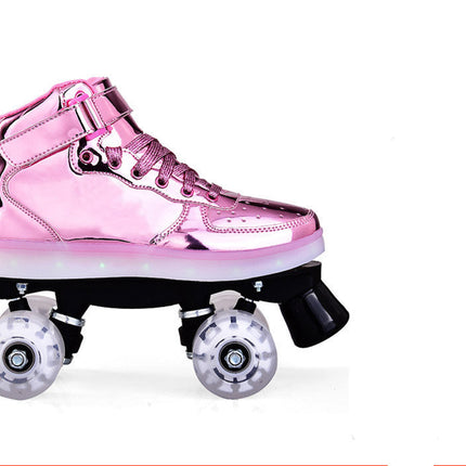 led rechargeable double row roller skates
