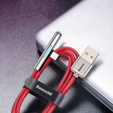 Compatible with Apple, Baseus Colorful Streamer 90 Elbow Design To Eat Chicken Mobile Game Data Cable Suitable For Iphone8,xs1m,2m