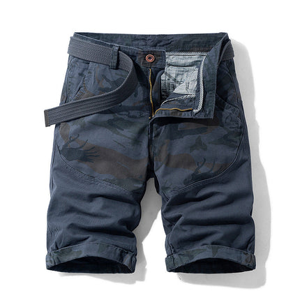 Men Red Summer Thin Print Striped Cargo Shorts
