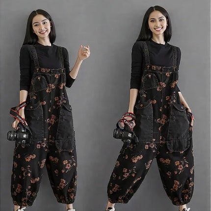 New baggy Plus Size Flower Print pants for women