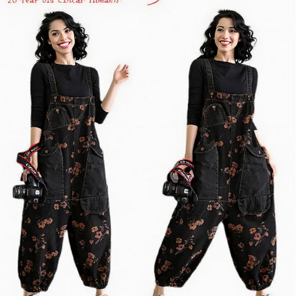 New baggy Plus Size Flower Print pants for women