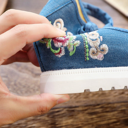 Inner High Heel Canvas Embroidered Women's Shoes