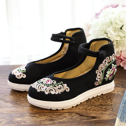Inner High Heel Canvas Embroidered Women's Shoes