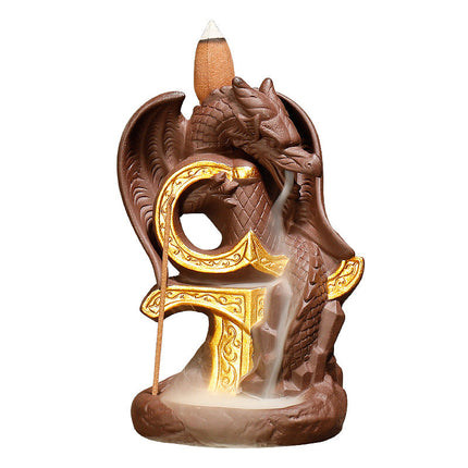 Cross-Border Explosive Style Purple Sand Nordic Wind Pterodactyl Reflow Incense Burner Creative Ornamental Sandalwood Incense Burner Smoke Back Aroma Diffuser
