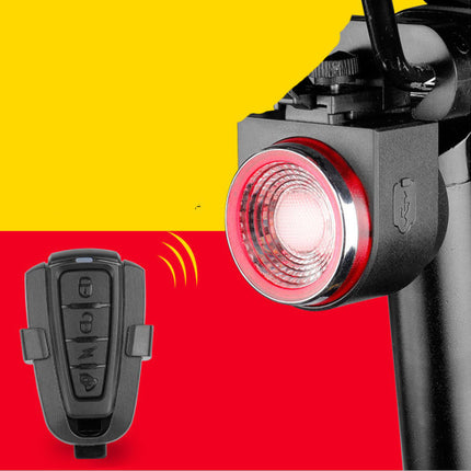 Bike Rear Light With Intelligent Sensor, Anti-theft Alarm, USB Rechargeable, Flash
