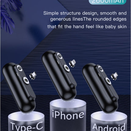 Pocket Portable Magnetic With Plug Capsule Power Bank 2600 Mah Three-In-One Magnetic Mobile Power Customization