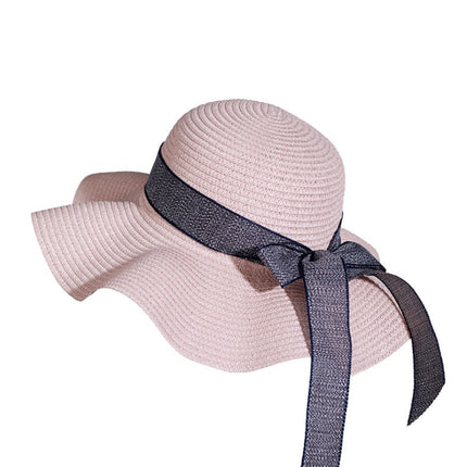 Straw Hat Female Summer Vacation Seaside Sunscreen Bow Korean Sun Hat