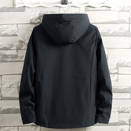 Spring And Autumn Fattening Plus Size Hooded Windbreaker