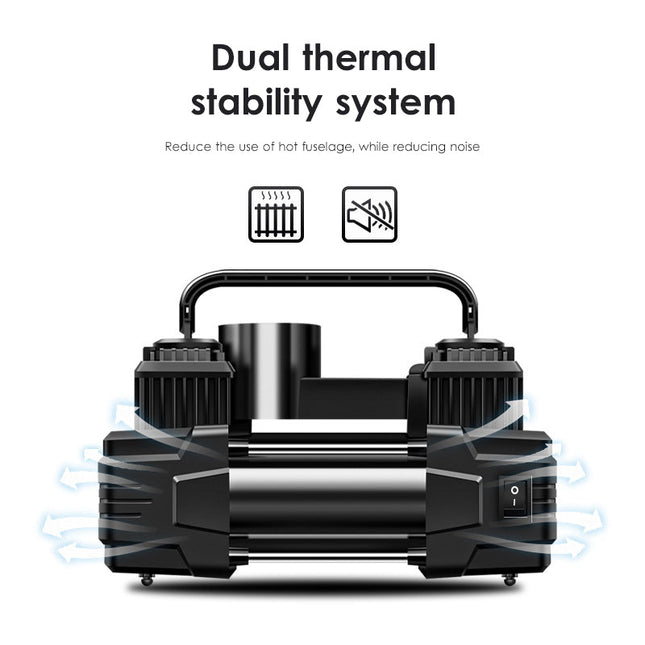 Dual Cylinder Vehicle Mounted Air Pump Digital Display Dual Cylinder Tire Air Pump With Light Portable Air Pump With Toolbox
